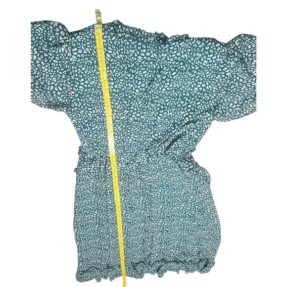 Unbranded Green Abstract Ruffle Midi Dress Women’s S Lightweight Flutter Sleeve - Picture 10 of 11